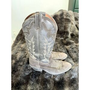 Boulet Cowboy Boots MADE IN CANADA black western scrolled  Brown Leather 9